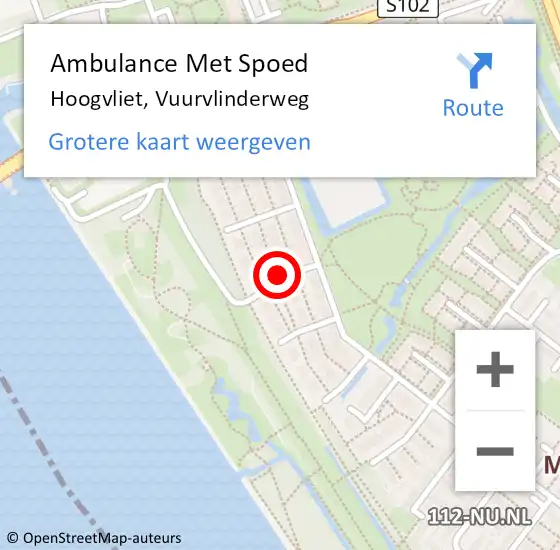 Locatie op kaart van de 112 melding: Ambulance Met Spoed Naar Hoogvliet, Vuurvlinderweg op 1 augustus 2021 16:46