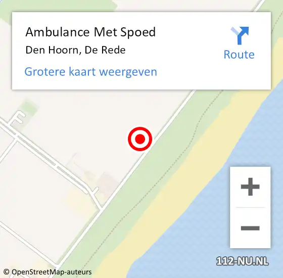 Locatie op kaart van de 112 melding: Ambulance Met Spoed Naar Den Hoorn, De Rede op 1 augustus 2021 16:49