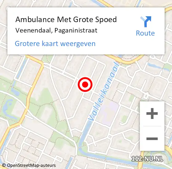 Locatie op kaart van de 112 melding: Ambulance Met Grote Spoed Naar Veenendaal, Paganinistraat op 1 augustus 2021 16:53