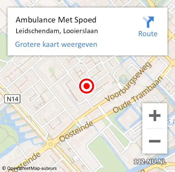 Locatie op kaart van de 112 melding: Ambulance Met Spoed Naar Leidschendam, Looierslaan op 1 augustus 2021 16:55