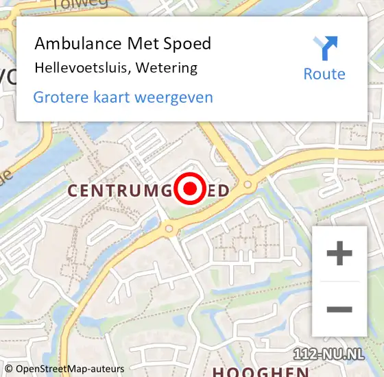 Locatie op kaart van de 112 melding: Ambulance Met Spoed Naar Hellevoetsluis, Wetering op 1 augustus 2021 16:56