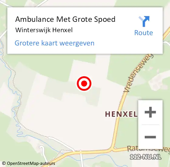 Locatie op kaart van de 112 melding: Ambulance Met Grote Spoed Naar Winterswijk Henxel op 1 augustus 2021 16:58
