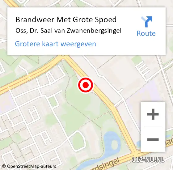 Locatie op kaart van de 112 melding: Brandweer Met Grote Spoed Naar Oss, Dr. Saal van Zwanenbergsingel op 1 augustus 2021 17:02