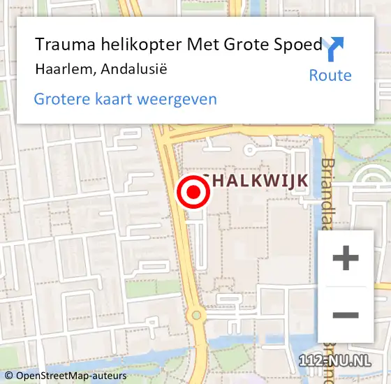 Locatie op kaart van de 112 melding: Trauma helikopter Met Grote Spoed Naar Haarlem, Andalusië op 1 augustus 2021 17:16