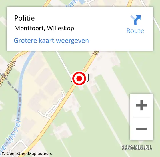 Locatie op kaart van de 112 melding: Politie Montfoort, Willeskop op 18 juni 2014 13:41