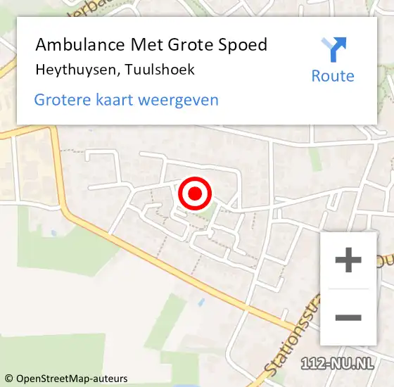 Locatie op kaart van de 112 melding: Ambulance Met Grote Spoed Naar Heythuysen, Tuulshoek op 1 augustus 2021 18:27