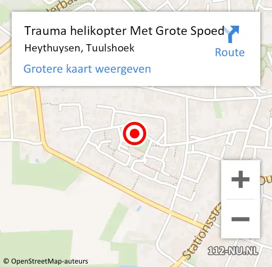 Locatie op kaart van de 112 melding: Trauma helikopter Met Grote Spoed Naar Heythuysen, Tuulshoek op 1 augustus 2021 18:28