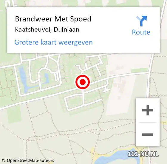 Locatie op kaart van de 112 melding: Brandweer Met Spoed Naar Kaatsheuvel, Duinlaan op 1 augustus 2021 20:17