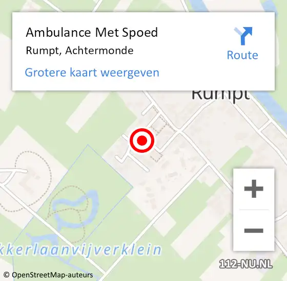 Locatie op kaart van de 112 melding: Ambulance Met Spoed Naar Rumpt, Achtermonde op 1 augustus 2021 21:27