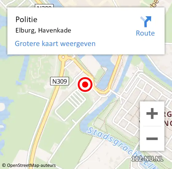 Locatie op kaart van de 112 melding: Politie Elburg, Havenkade op 1 augustus 2021 21:31