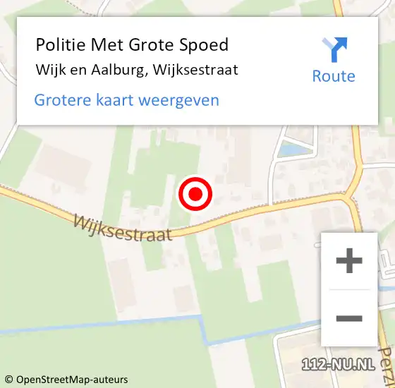 Locatie op kaart van de 112 melding: Politie Met Grote Spoed Naar Wijk en Aalburg, Wijksestraat op 1 augustus 2021 21:53