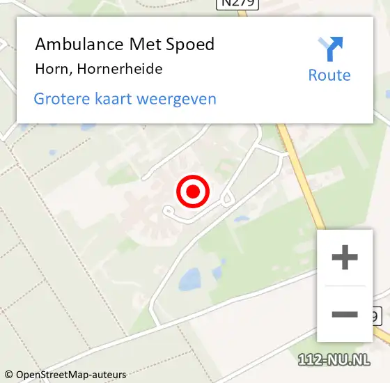 Locatie op kaart van de 112 melding: Ambulance Met Spoed Naar Horn, Hornerheide op 1 augustus 2021 23:21