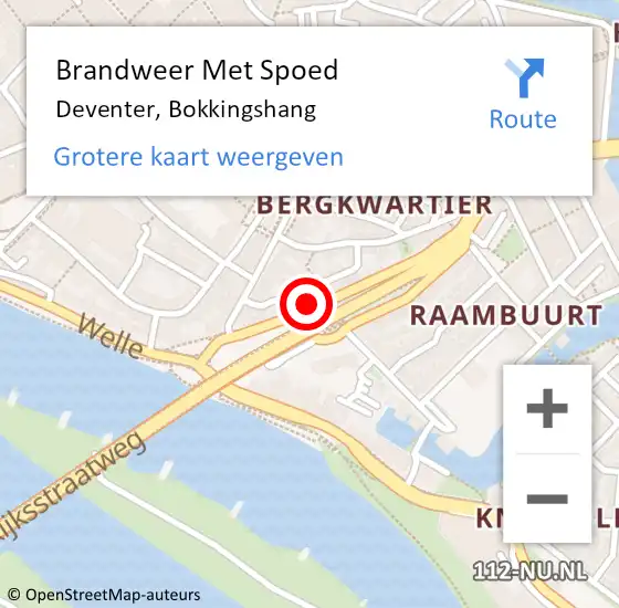 Locatie op kaart van de 112 melding: Brandweer Met Spoed Naar Deventer, Bokkingshang op 2 augustus 2021 00:18