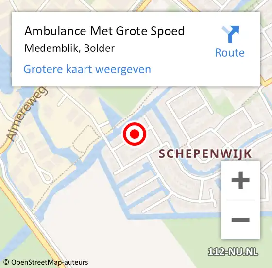 Locatie op kaart van de 112 melding: Ambulance Met Grote Spoed Naar Medemblik, Bolder op 2 augustus 2021 04:02