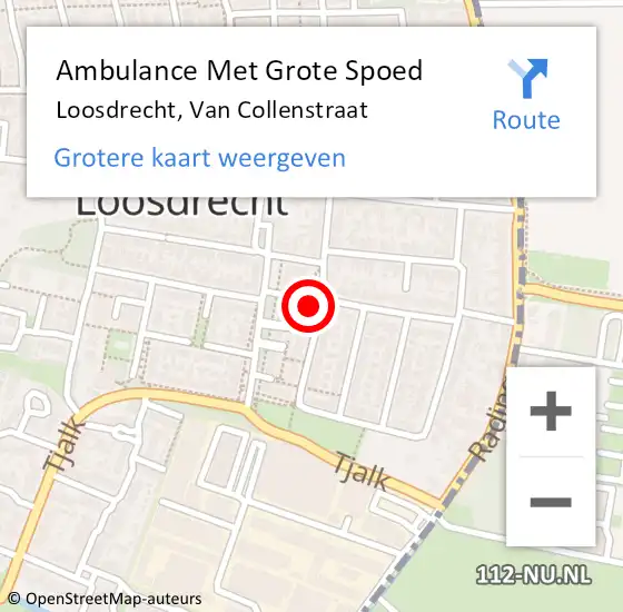 Locatie op kaart van de 112 melding: Ambulance Met Grote Spoed Naar Loosdrecht, Van Collenstraat op 18 juni 2014 14:20