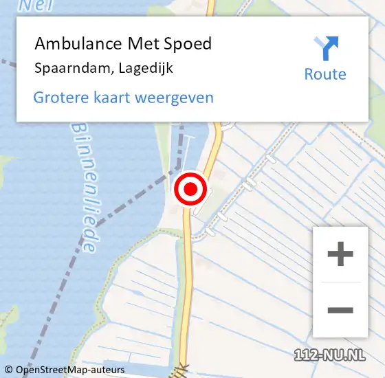 Locatie op kaart van de 112 melding: Ambulance Met Spoed Naar Spaarndam, Lagedijk op 2 augustus 2021 09:24