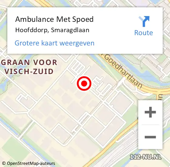 Locatie op kaart van de 112 melding: Ambulance Met Spoed Naar Hoofddorp, Smaragdlaan op 2 augustus 2021 10:06