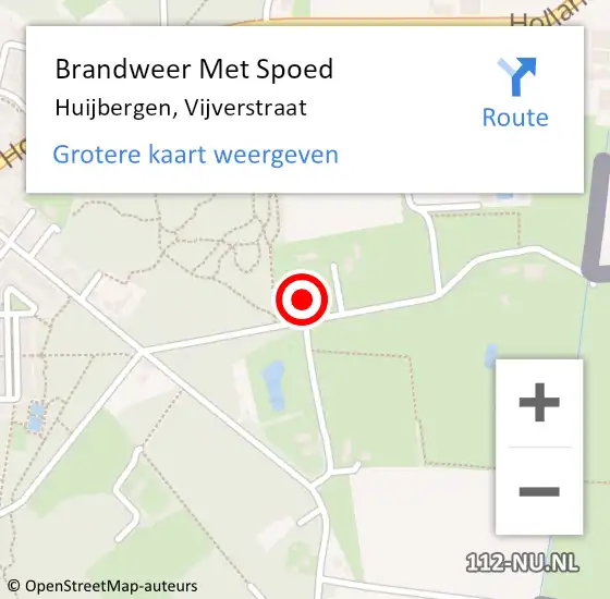 Locatie op kaart van de 112 melding: Brandweer Met Spoed Naar Huijbergen, Vijverstraat op 2 augustus 2021 10:14