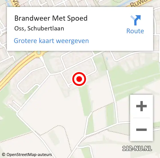 Locatie op kaart van de 112 melding: Brandweer Met Spoed Naar Oss, Schubertlaan op 2 augustus 2021 10:46