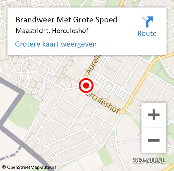 Locatie op kaart van de 112 melding: Brandweer Met Grote Spoed Naar Maastricht, Herculeshof op 2 augustus 2021 10:55