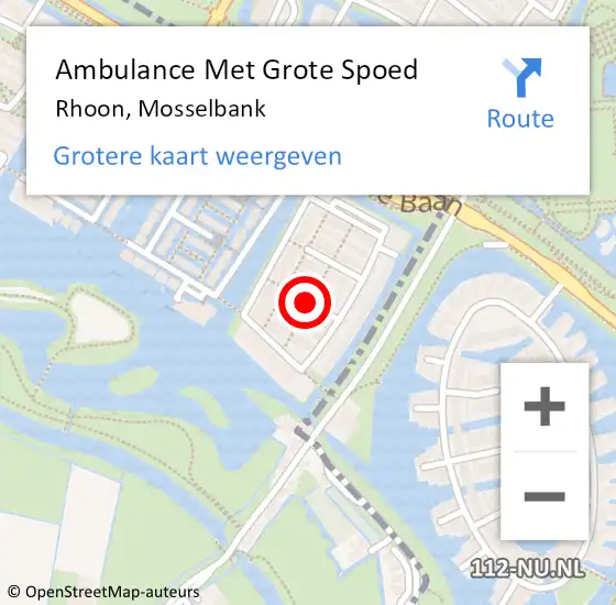 Locatie op kaart van de 112 melding: Ambulance Met Grote Spoed Naar Rhoon, Mosselbank op 2 augustus 2021 11:09