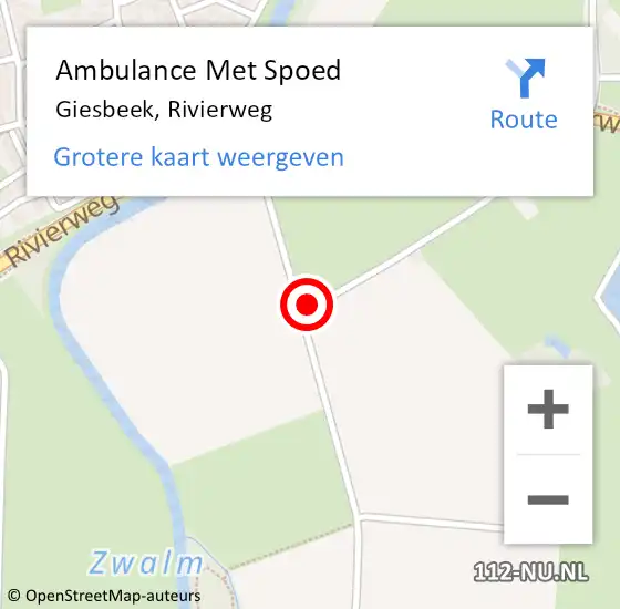 Locatie op kaart van de 112 melding: Ambulance Met Spoed Naar Giesbeek, Rivierweg op 2 augustus 2021 11:39