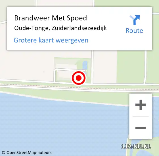 Locatie op kaart van de 112 melding: Brandweer Met Spoed Naar Oude-Tonge, Zuiderlandsezeedijk op 2 augustus 2021 12:07