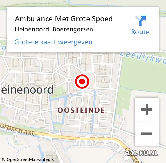 Locatie op kaart van de 112 melding: Ambulance Met Grote Spoed Naar Heinenoord, Boerengorzen op 2 augustus 2021 12:22