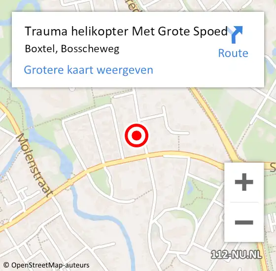 Locatie op kaart van de 112 melding: Trauma helikopter Met Grote Spoed Naar Boxtel, Bosscheweg op 2 augustus 2021 13:12