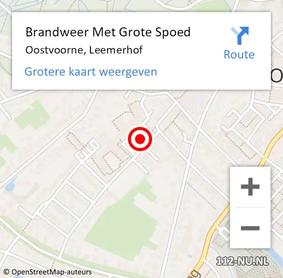 Locatie op kaart van de 112 melding: Brandweer Met Grote Spoed Naar Oostvoorne, Leemerhof op 2 augustus 2021 13:16