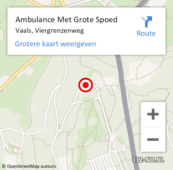 Locatie op kaart van de 112 melding: Ambulance Met Grote Spoed Naar Vaals, Viergrenzenweg op 18 juni 2014 14:53