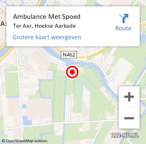 Locatie op kaart van de 112 melding: Ambulance Met Spoed Naar Ter Aar, Hoekse Aarkade op 2 augustus 2021 13:31