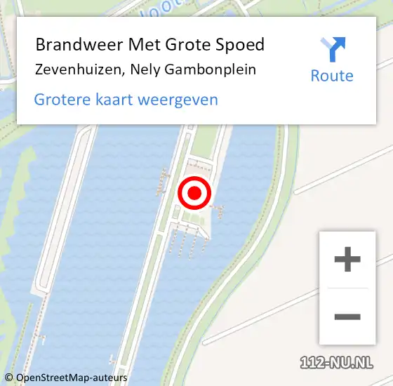 Locatie op kaart van de 112 melding: Brandweer Met Grote Spoed Naar Zevenhuizen, Nely Gambonplein op 2 augustus 2021 14:14
