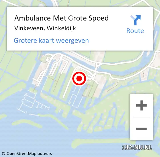 Locatie op kaart van de 112 melding: Ambulance Met Grote Spoed Naar Vinkeveen, Winkeldijk op 2 augustus 2021 16:56
