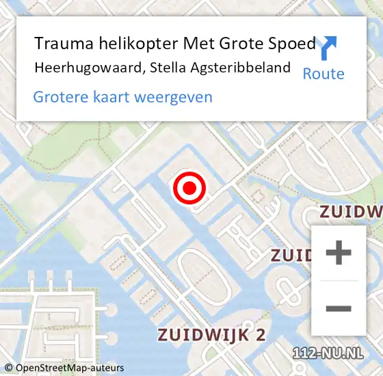 Locatie op kaart van de 112 melding: Trauma helikopter Met Grote Spoed Naar Heerhugowaard, Stella Agsteribbeland op 2 augustus 2021 17:01