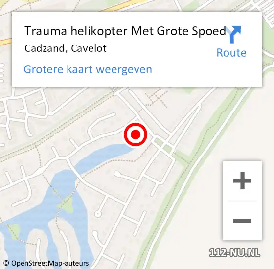 Locatie op kaart van de 112 melding: Trauma helikopter Met Grote Spoed Naar Cadzand, Cavelot op 2 augustus 2021 17:16