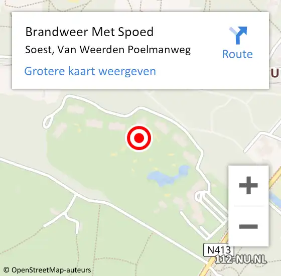 Locatie op kaart van de 112 melding: Brandweer Met Spoed Naar Soest, Van Weerden Poelmanweg op 2 augustus 2021 17:42