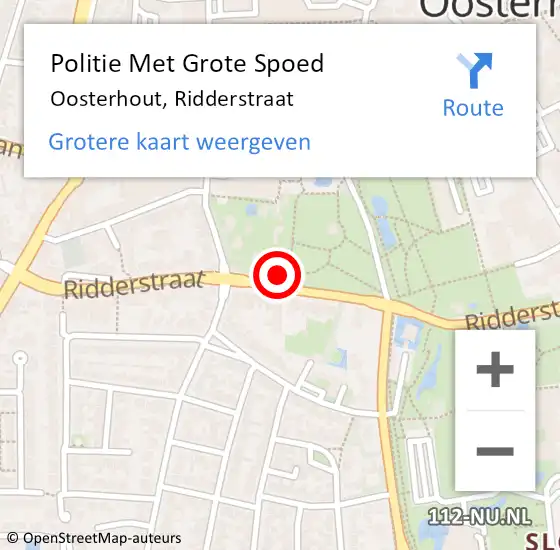 Locatie op kaart van de 112 melding: Politie Met Grote Spoed Naar Oosterhout, Ridderstraat op 2 augustus 2021 17:48