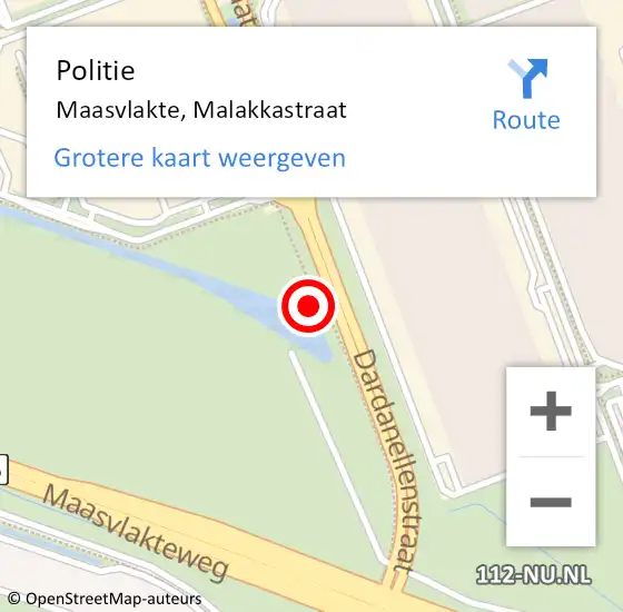 Locatie op kaart van de 112 melding: Politie Maasvlakte, Malakkastraat op 2 augustus 2021 17:50