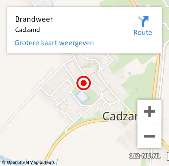 Locatie op kaart van de 112 melding: Brandweer Cadzand op 2 augustus 2021 17:54