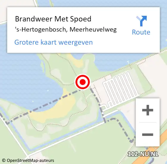 Locatie op kaart van de 112 melding: Brandweer Met Spoed Naar 's-Hertogenbosch, Meerheuvelweg op 2 augustus 2021 18:39