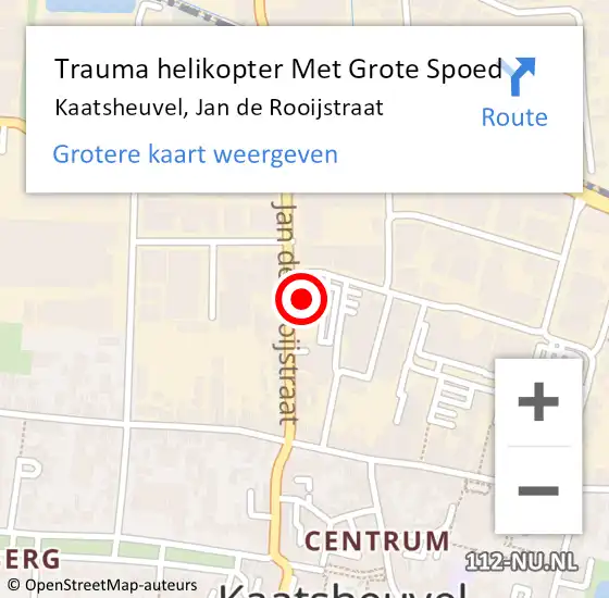 Locatie op kaart van de 112 melding: Trauma helikopter Met Grote Spoed Naar Kaatsheuvel, Jan de Rooijstraat op 2 augustus 2021 19:03