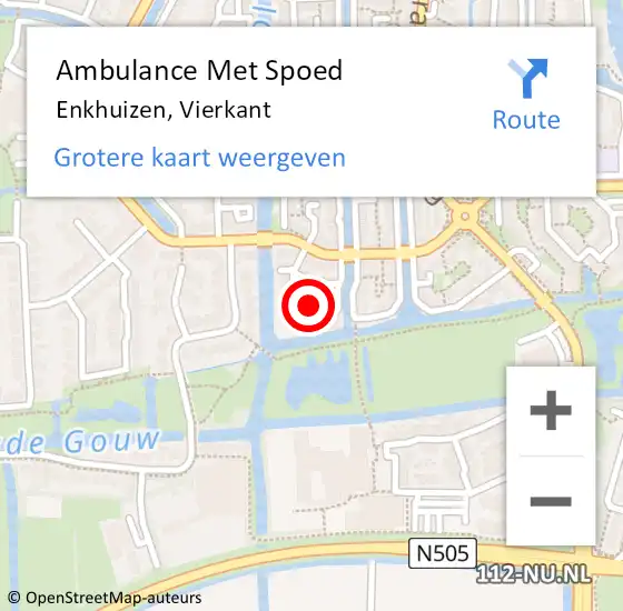 Locatie op kaart van de 112 melding: Ambulance Met Spoed Naar Enkhuizen, Vierkant op 2 augustus 2021 20:12