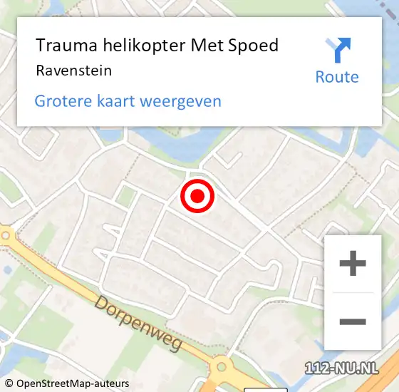 Locatie op kaart van de 112 melding: Trauma helikopter Met Spoed Naar Ravenstein op 2 augustus 2021 20:28