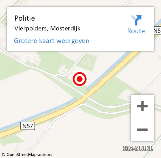 Locatie op kaart van de 112 melding: Politie Vierpolders, Mosterdijk op 2 augustus 2021 20:33