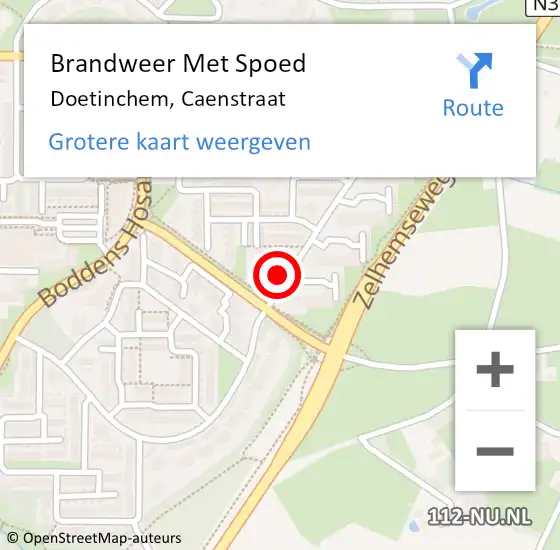 Locatie op kaart van de 112 melding: Brandweer Met Spoed Naar Doetinchem, Caenstraat op 2 augustus 2021 20:56