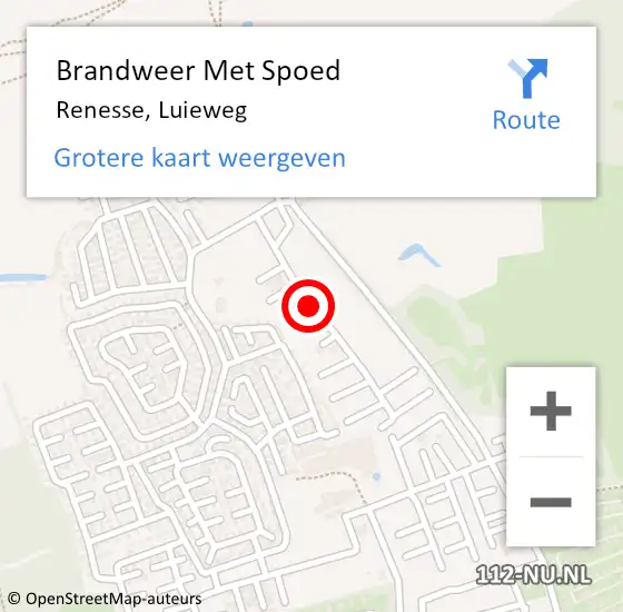 Locatie op kaart van de 112 melding: Brandweer Met Spoed Naar Renesse, Luieweg op 2 augustus 2021 21:17