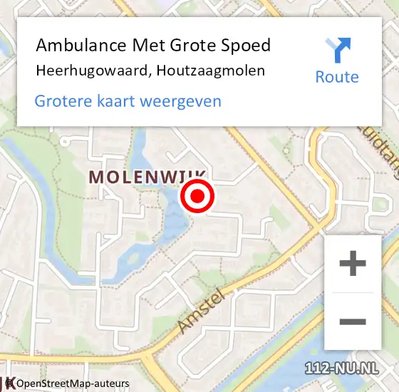 Locatie op kaart van de 112 melding: Ambulance Met Grote Spoed Naar Heerhugowaard, Houtzaagmolen op 2 augustus 2021 22:09