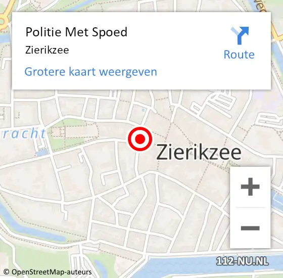 Locatie op kaart van de 112 melding: Politie Met Spoed Naar Zierikzee op 2 augustus 2021 22:16