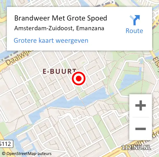 Locatie op kaart van de 112 melding: Brandweer Met Grote Spoed Naar Amsterdam-Zuidoost, Emanzana op 3 augustus 2021 00:05